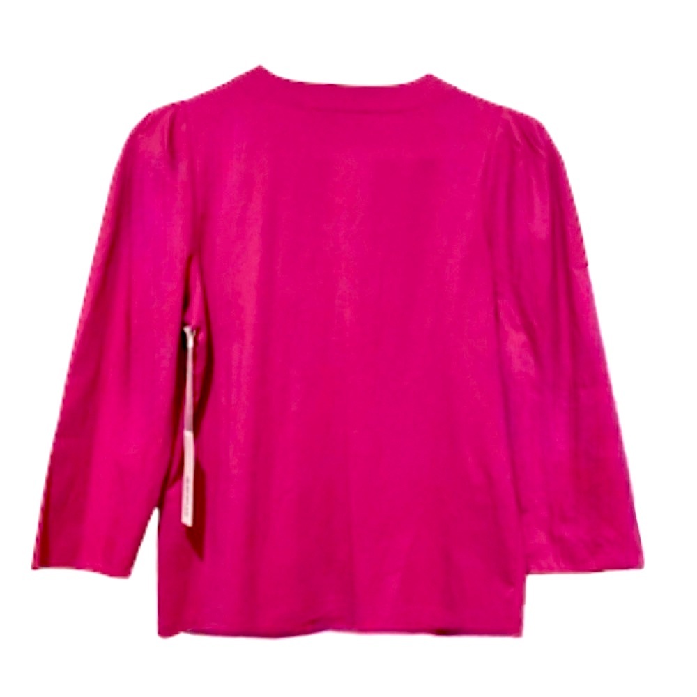 NWT Chico’s Pink V-Neck 3/4 Sleeve Fall Top, M, 8 - Picture 4 of 11